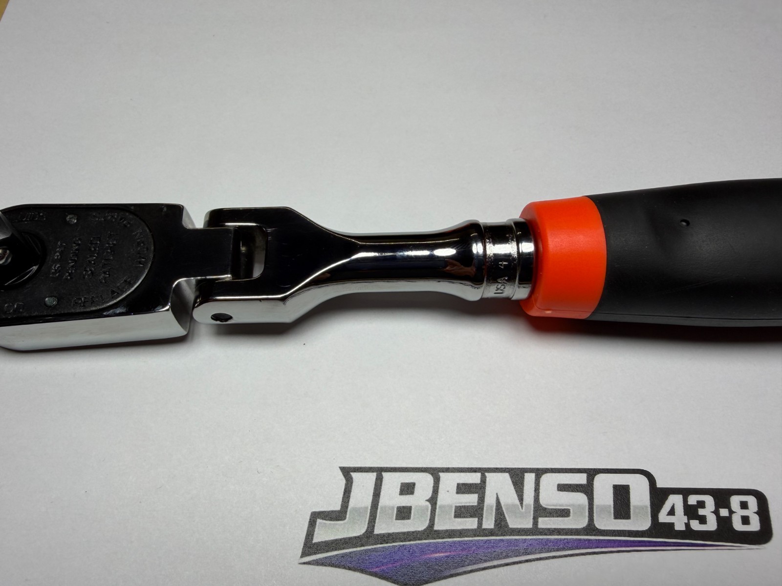 Snap-on Tools USA NEW ORANGE 3/8″ Drive 100 Tooth Soft Grip Flex Ratchet FHF100O