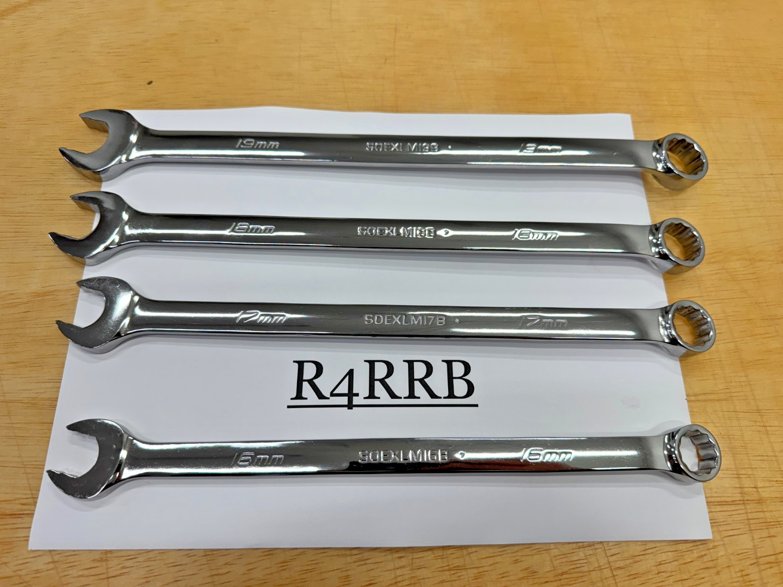 Snap-on Tools USA NEW 4pc Metric LONG FLANK DRIVE PLUS Wrench Lot Set 16mm-19mm
