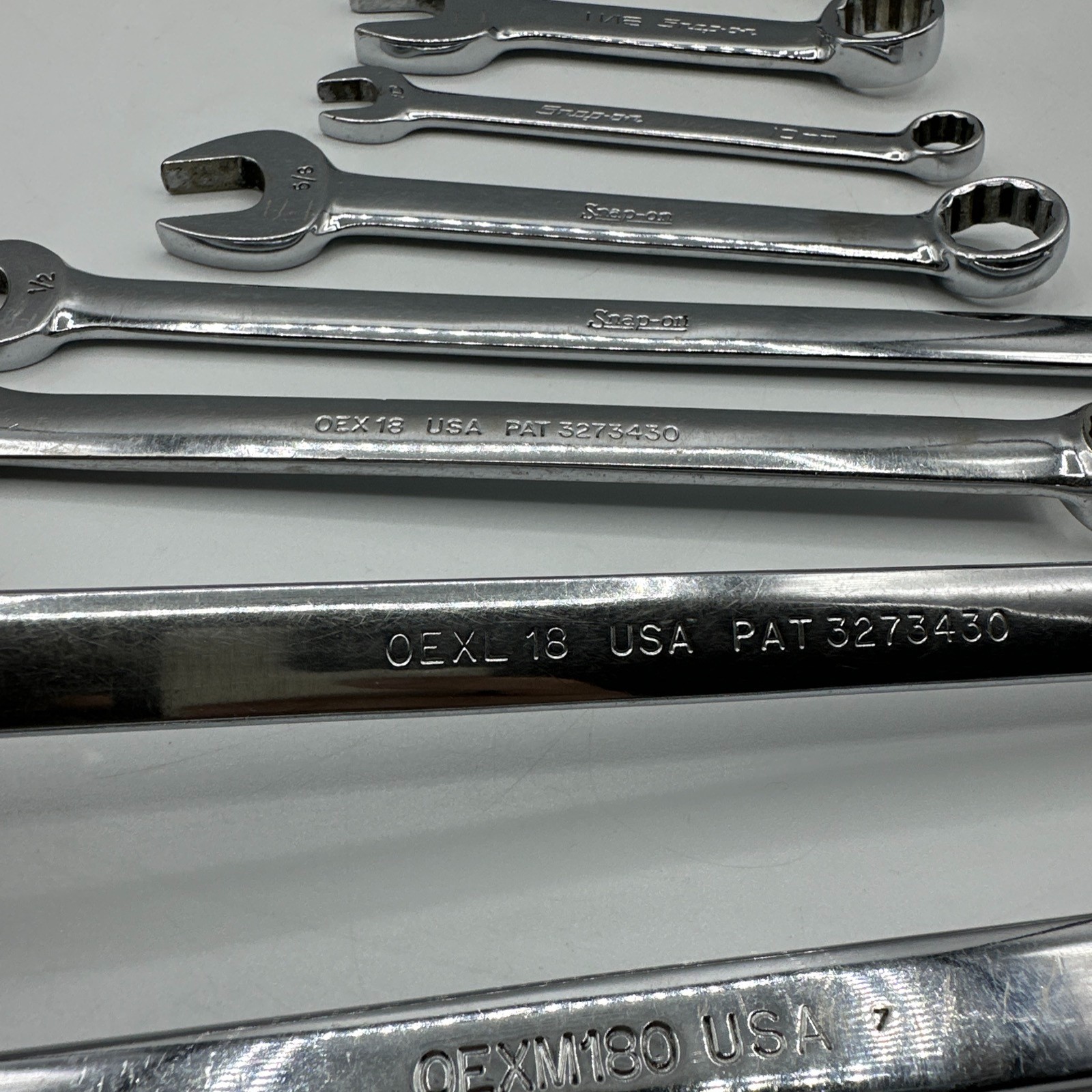 SNAP ON 10 Piece Combination Wrench Set Long Short READ DESC OEXM180 OEXL18 MORE