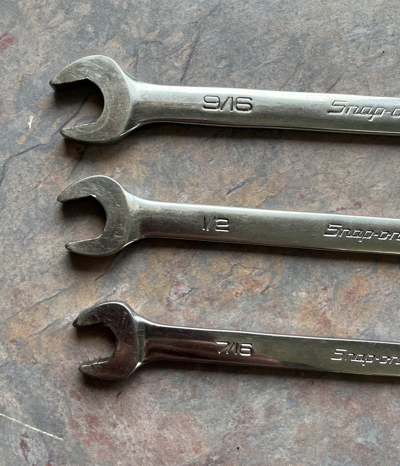 SOEX01 Snap On 13 Pc 12-Point SAE Flank Drive Combination Wrench Set 1/4”-15/16”