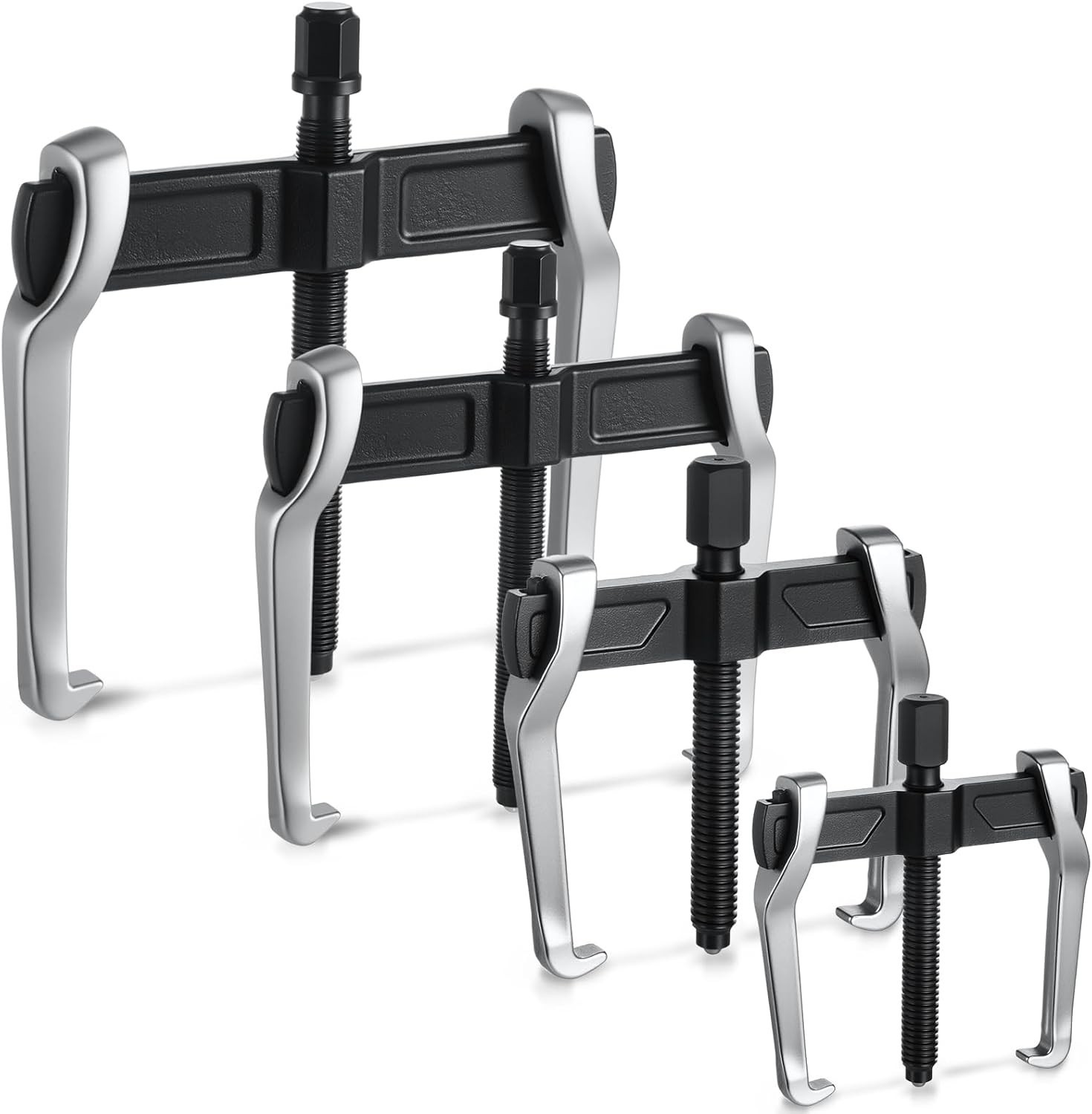 4 Pcs 2 Jaw Gear Puller Set 3in, 4in, 6in, 8in CR-V Steel