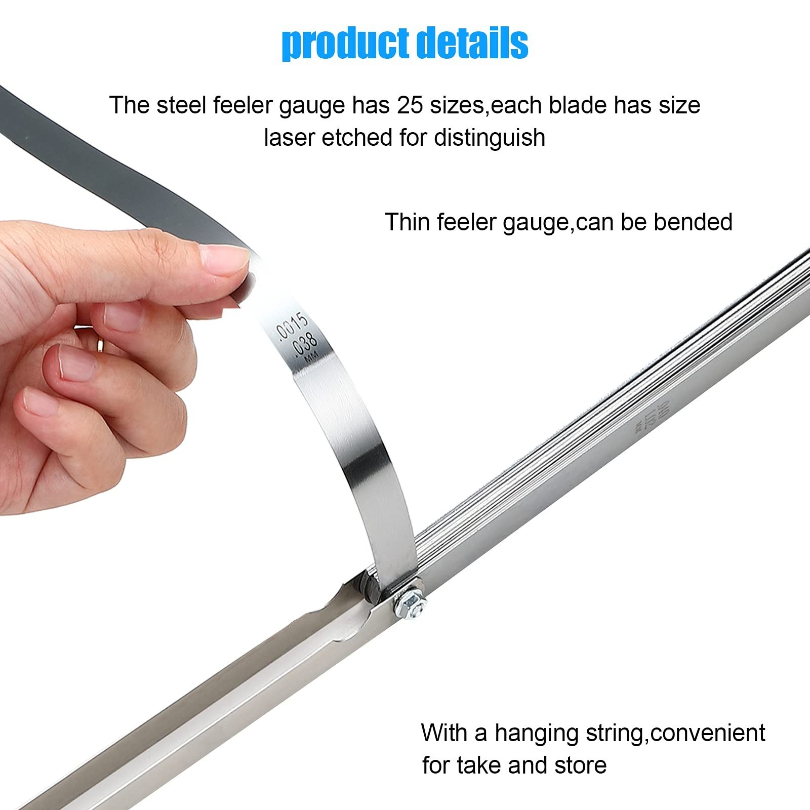 25 Blades Stainless Steel Feeler Gauge Set – Metric & Imperial Measuring Tool fo