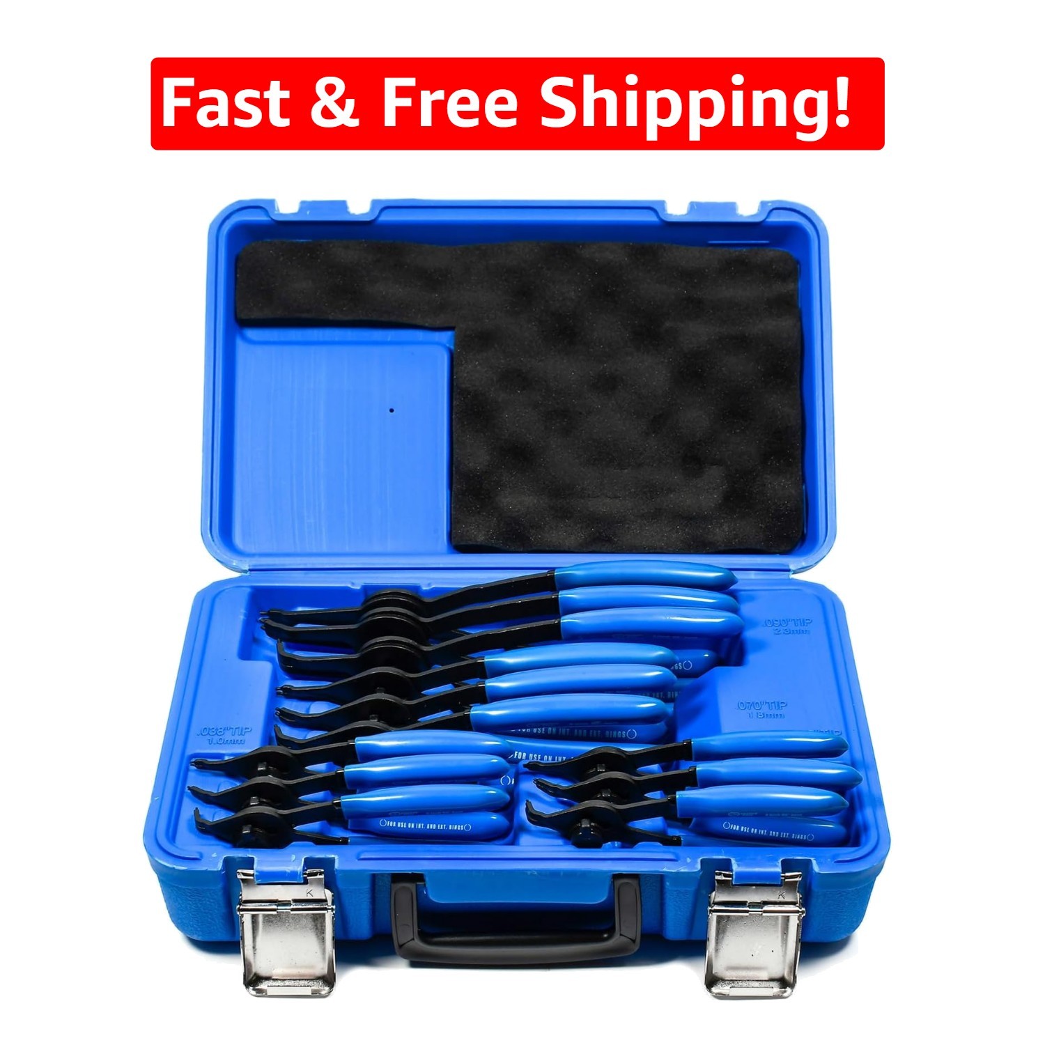 Versatile 12-Piece Snap Ring Pliers Set – Durable Chrome-Moly Steel Construction
