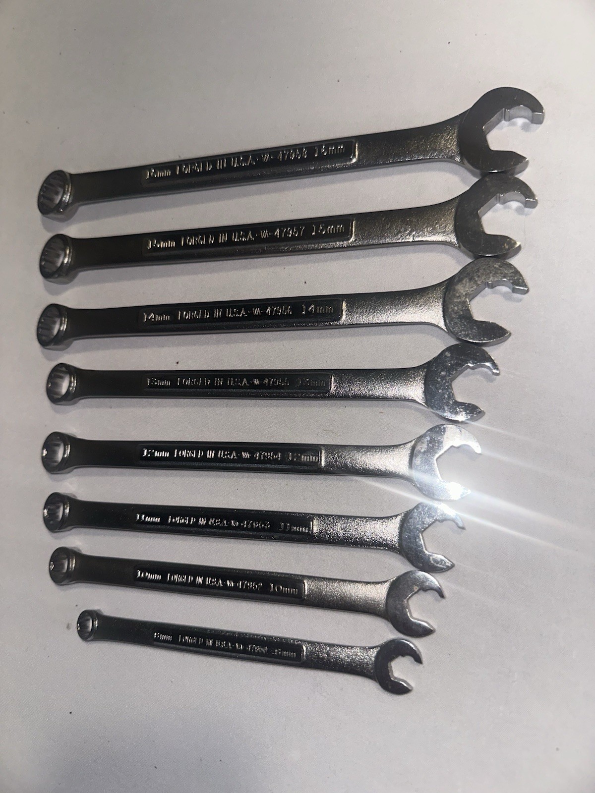 Lot Of 8 Craftsman Professional VA Speed Wrenches 8/10/11/12/13/14/15/16 MM USA
