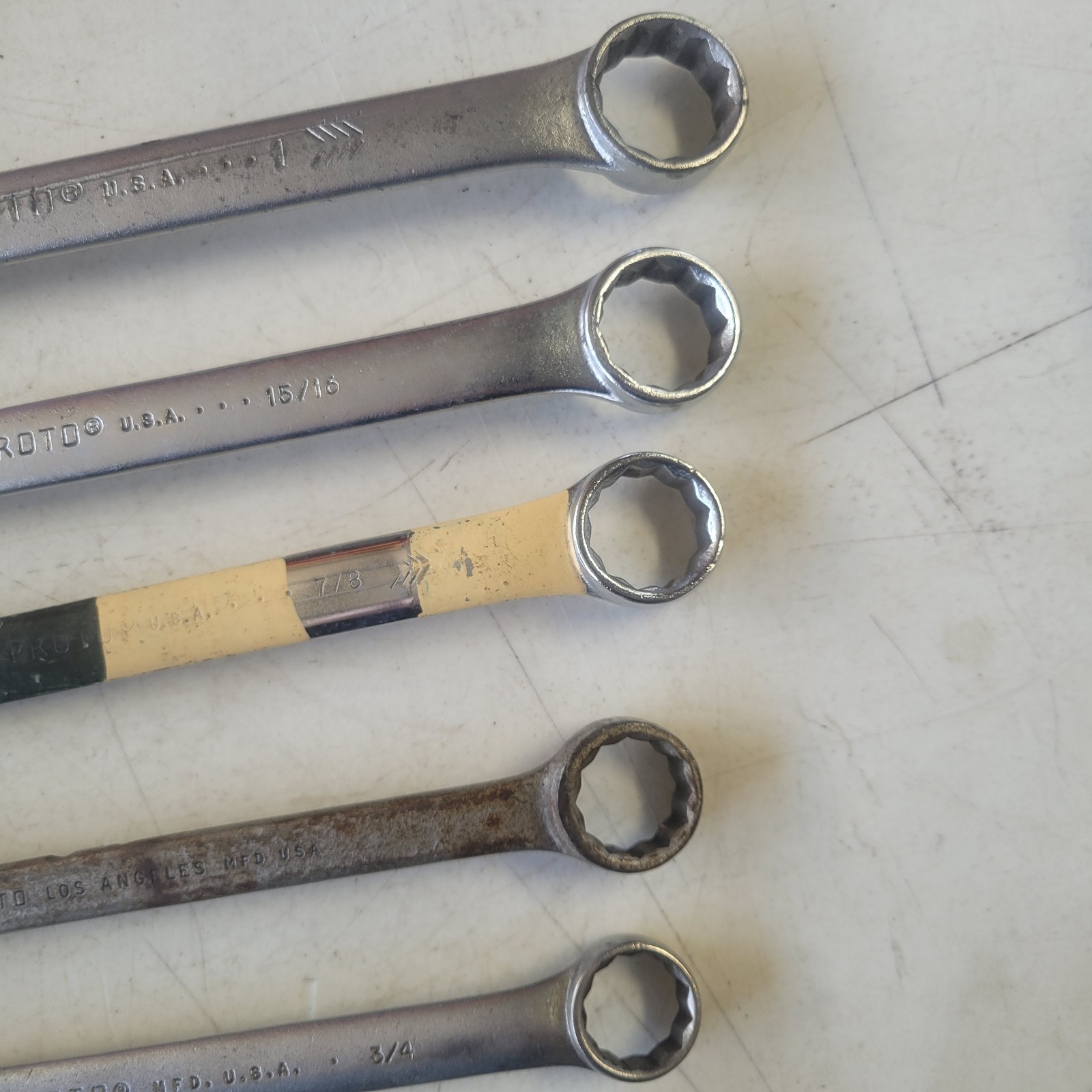 Vtg Proto Combination Wrench Set 11pc 12pt 3/8″-1″ 1212-1232 Professional Tools