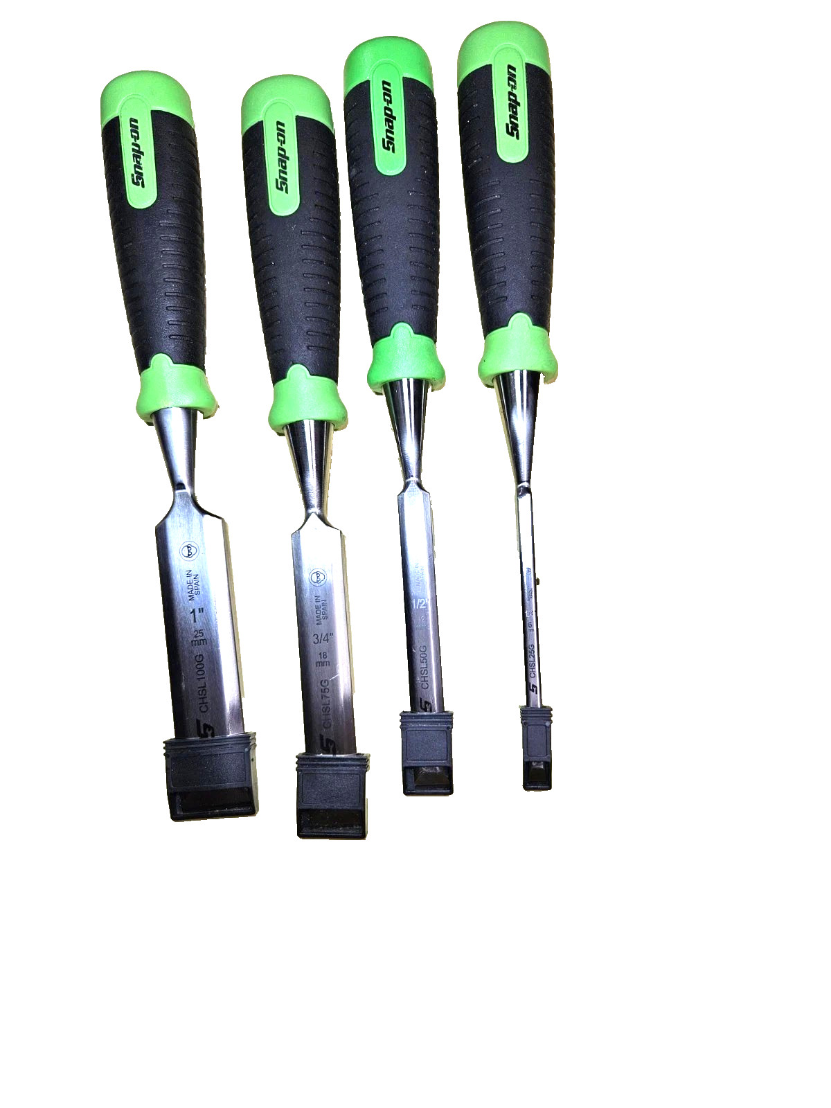New Snap-on™ GREEN 4pc Composite Handle Soft Grip Chisel Set CHSL400G