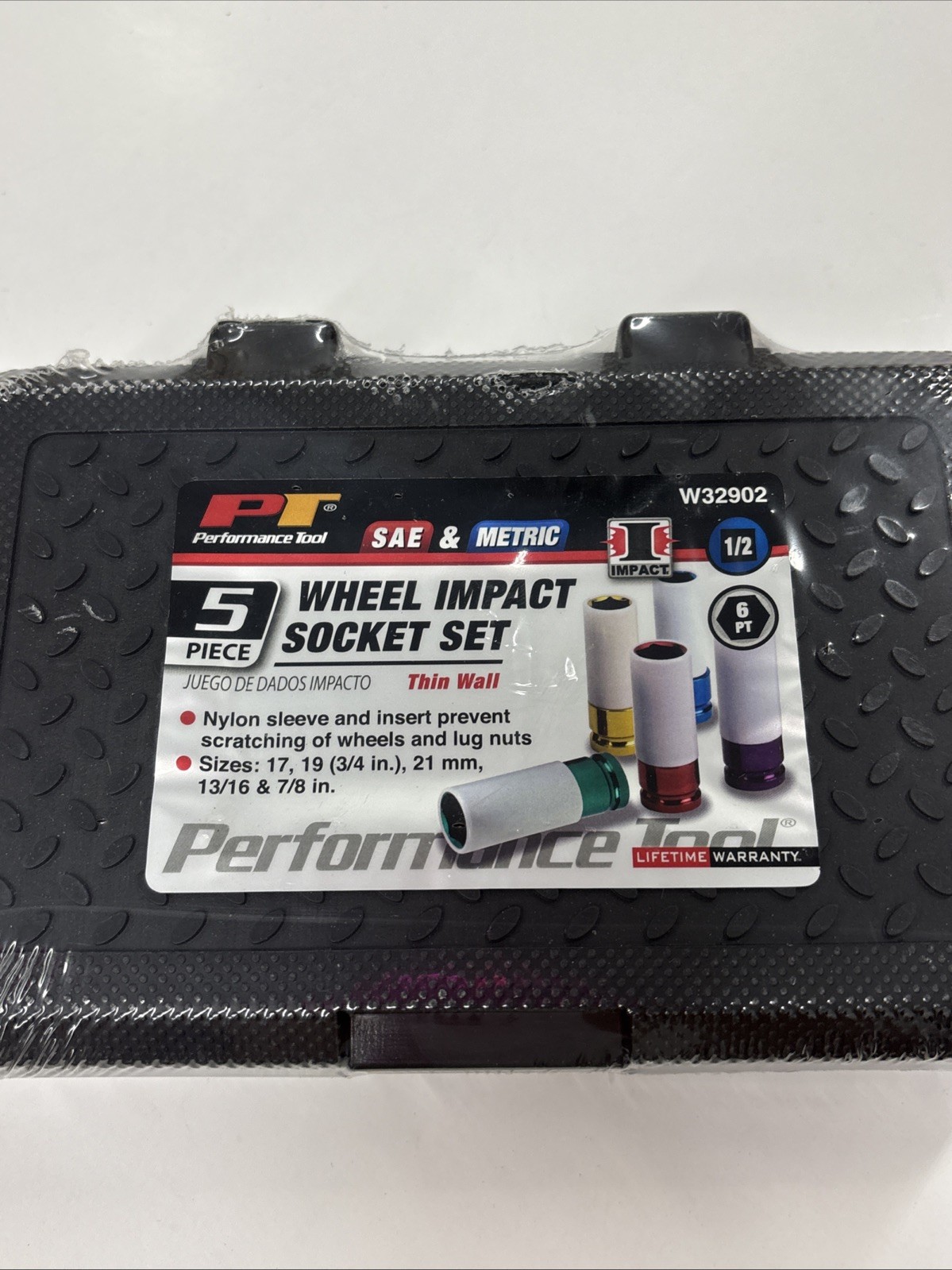 Performance Tool W32902 5 Pc 1/2″ Impact Drive Thin Wall Imperial Metric Sockets