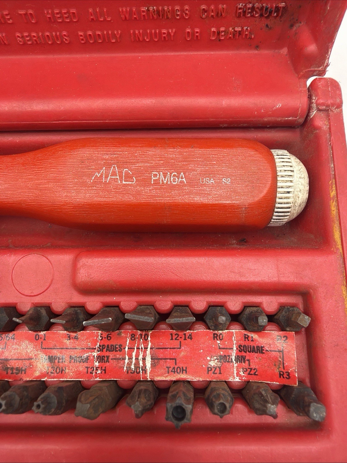 Rare Mac Tools USA Comfort Hard Red Handle Magnetic Screwdriver Sbd29SA Pm6A. B