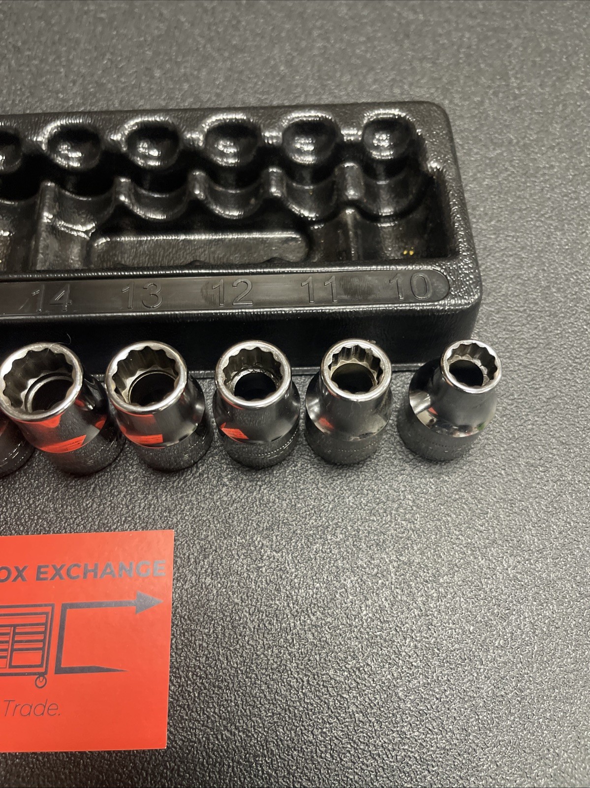 Snap-On NEW 310SWMYA 10-Pc 1/2″ Dr 12-Pt Metric Flank Drive Shallow Socket Set