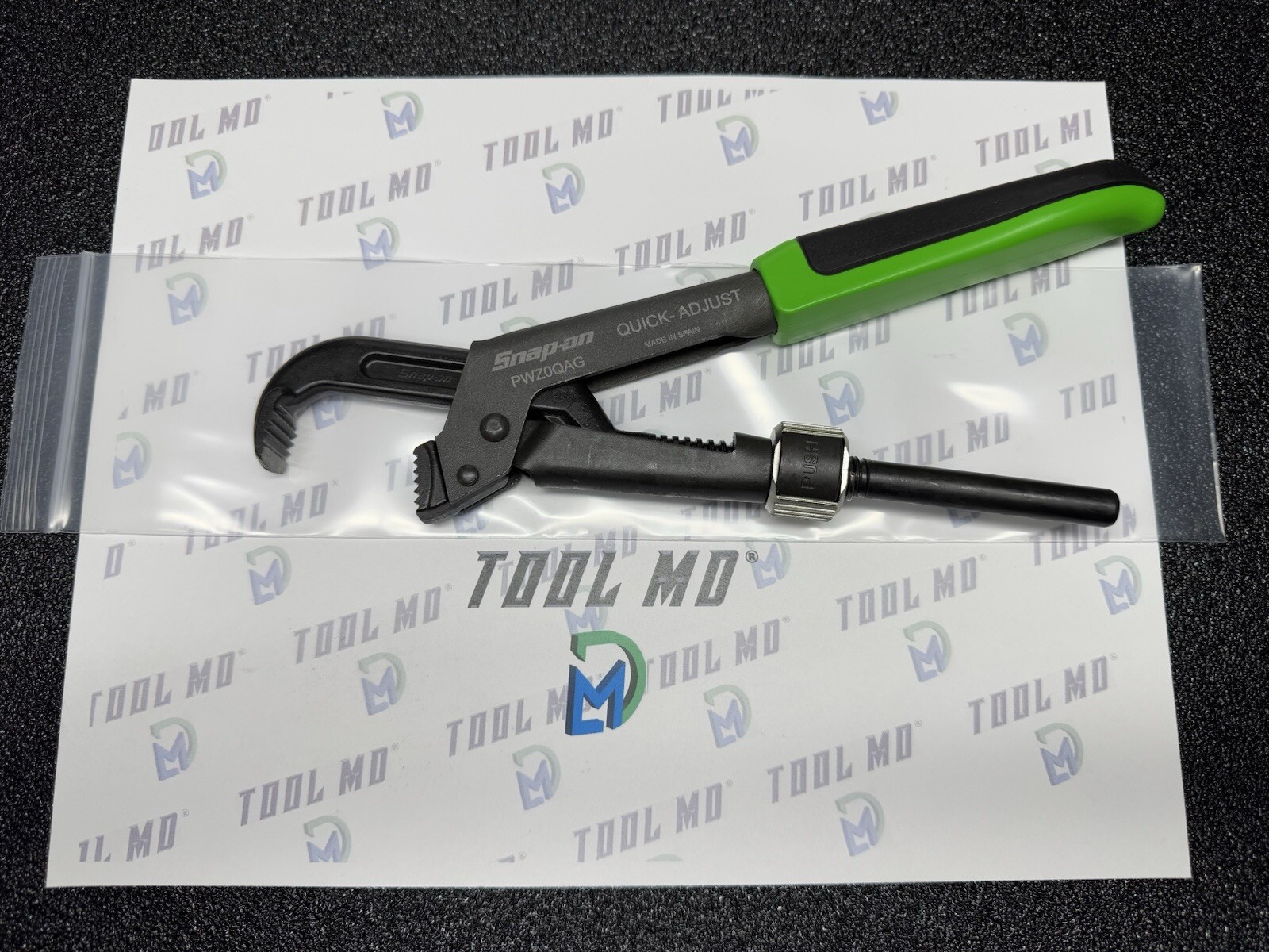 Snap-on Tools NEW GREEN 8-5/8″ Soft Grip Quick Adjust Pliers Wrench PWZ0QAG