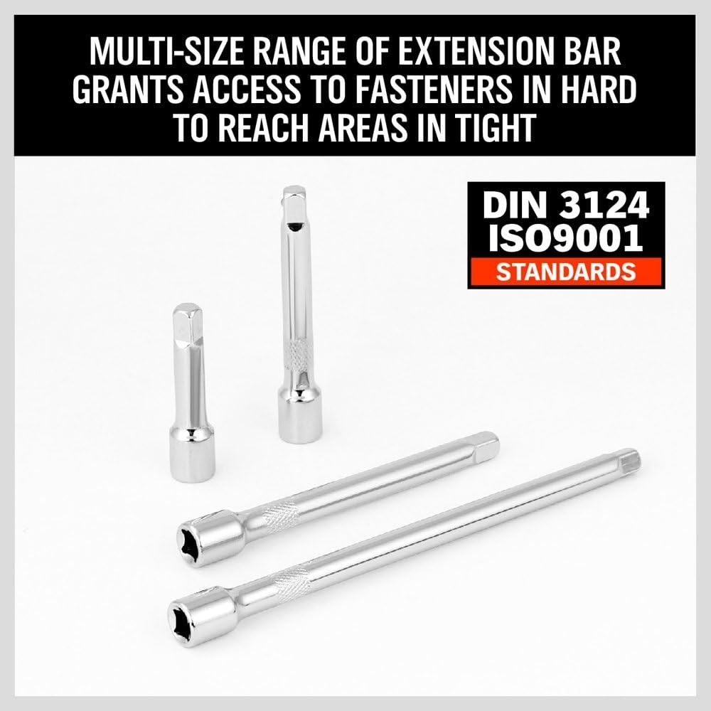 1/4″ Socket Extension Set – 4PCS Chrome Vanadium, Polished Finish – Durable Tool