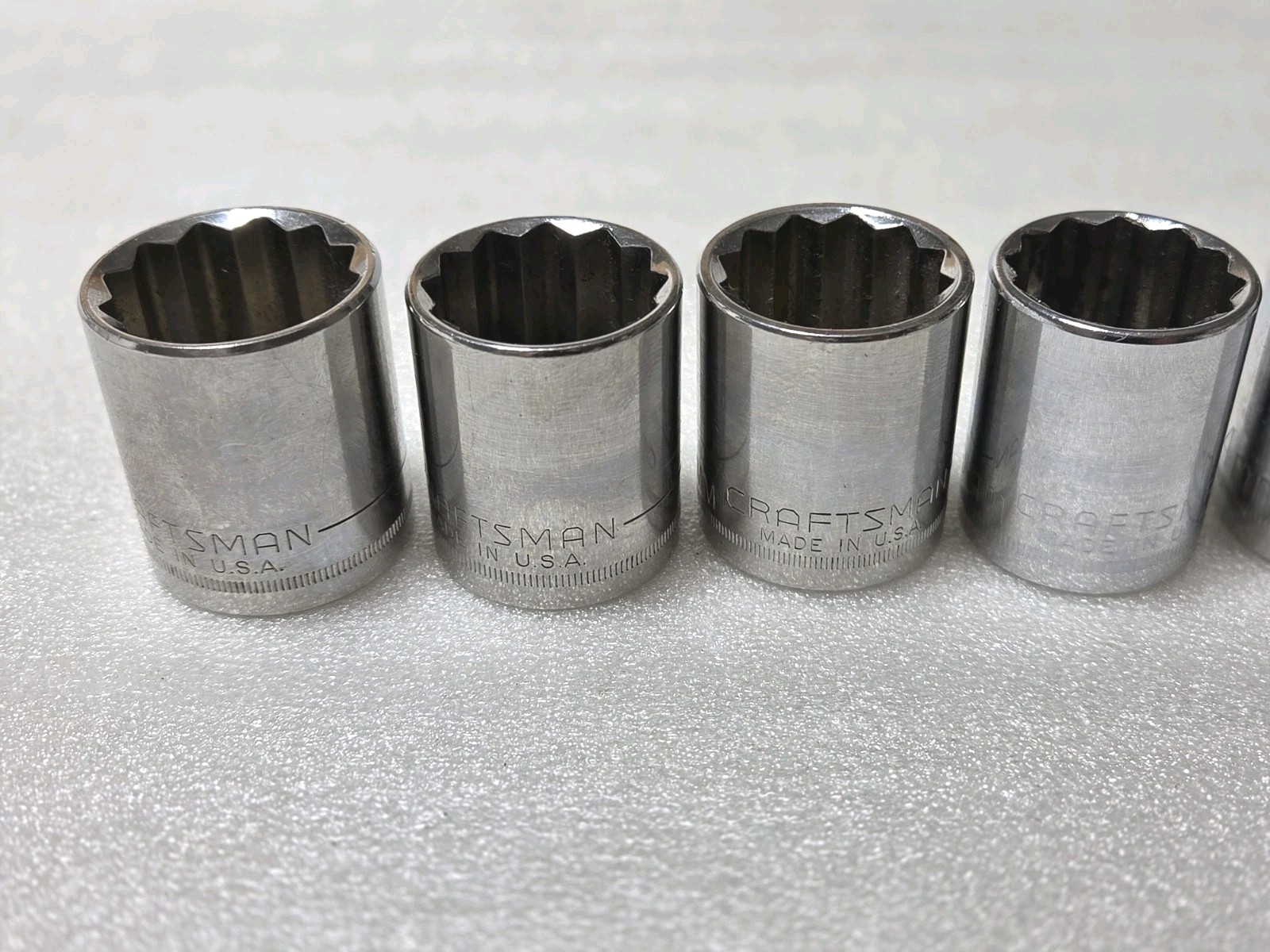 8 Pc. Mixed Set CRAFTSMAN G GK Series 21-28mm 1/2″ Drive 12 Pt Shallow Socket