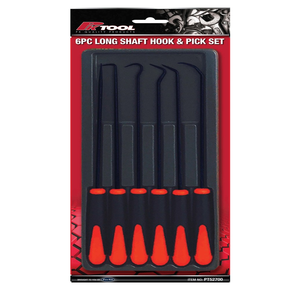PK Tools Hook & Pick Long Shaft 6pc Set Length 220mm