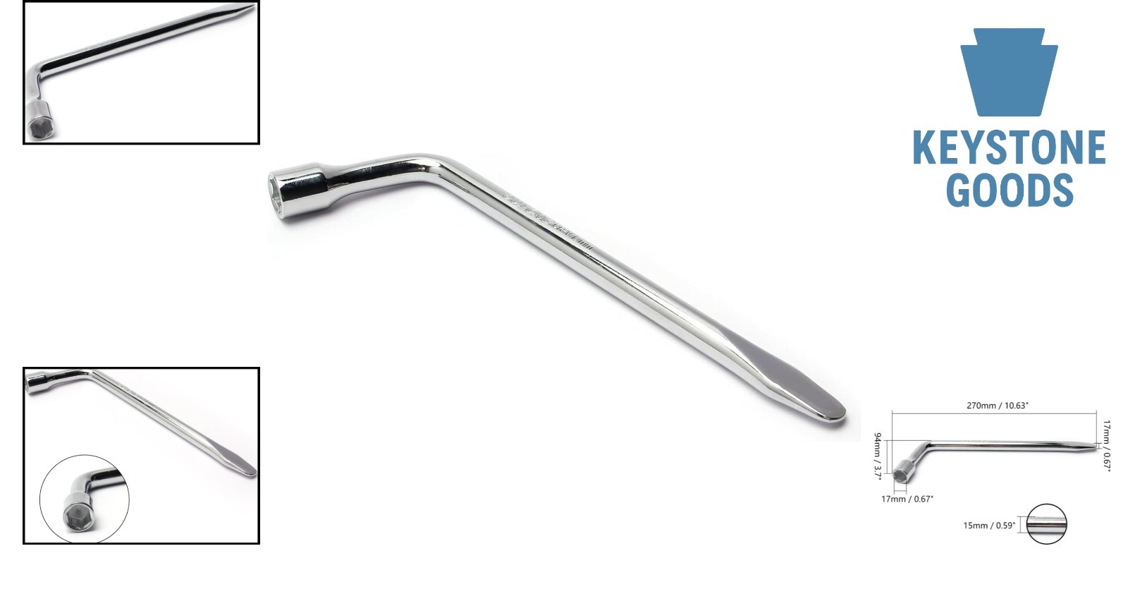 17mm Car Lug Wrench & Multi-Tool Repair Tool – Durable Steel & Galvanized Finish