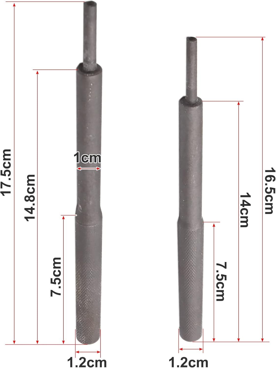 2pcs Dark Gray Universal Valve Guide Remover Grinding Stick Lapping Tool for Car