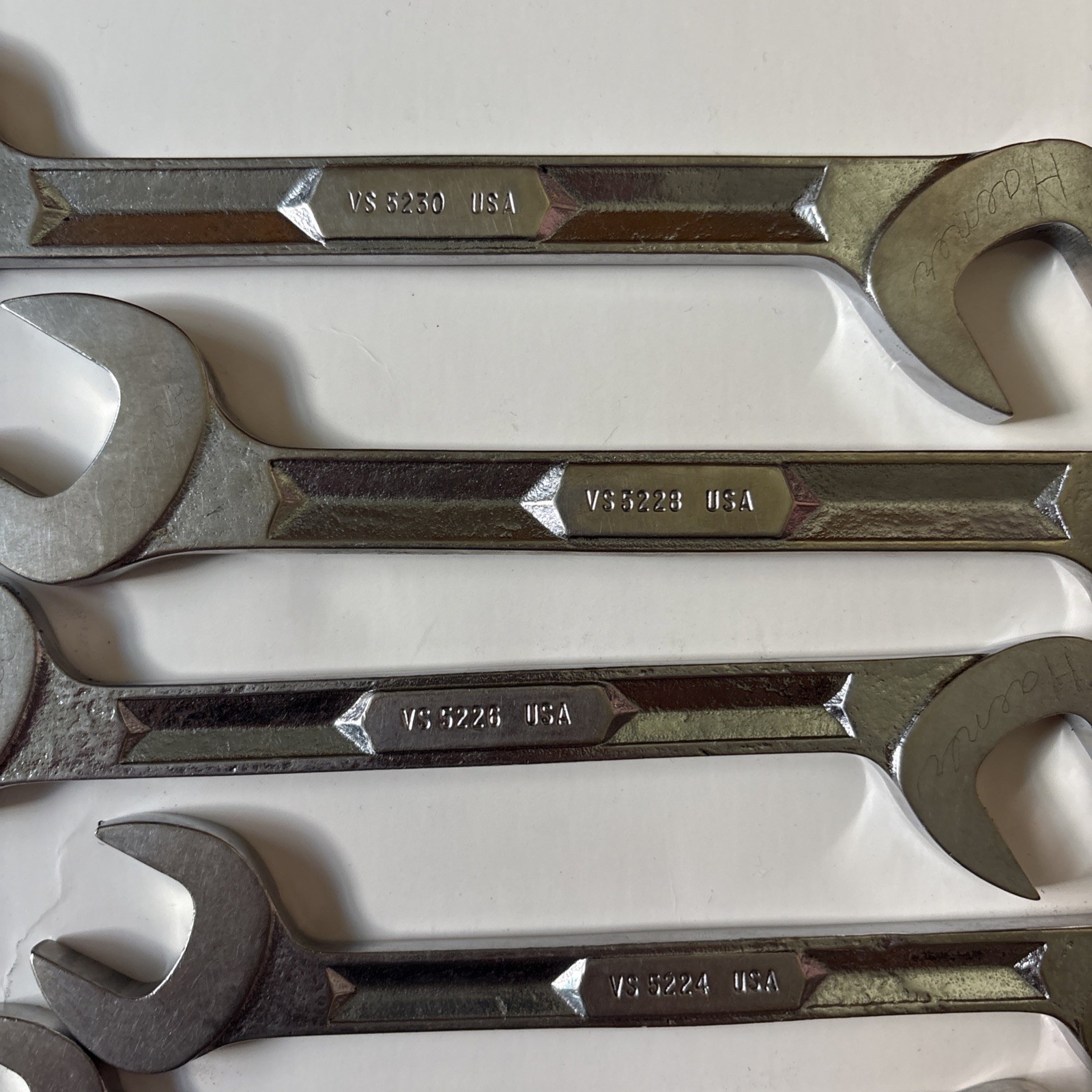Snap-on 8-Pc SAE 4-Way Angle Head Open End Wrench Set VS5214-VS5230 (7/16-15/16)