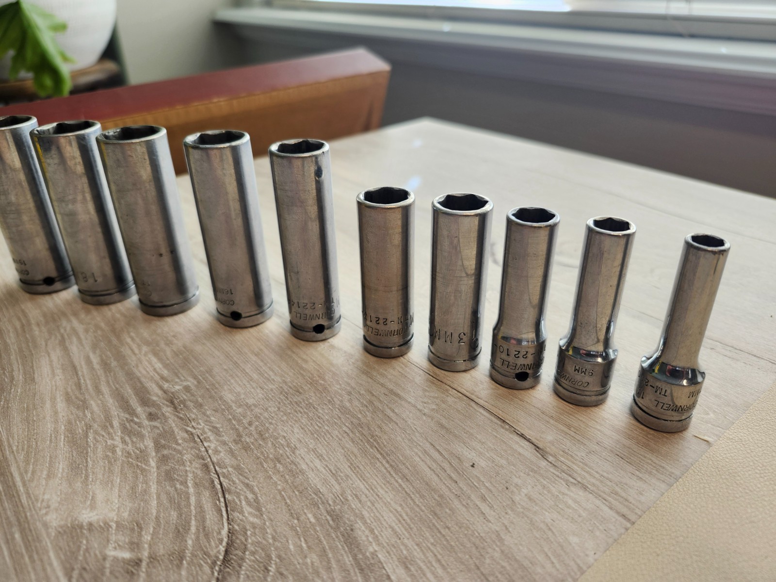 Cornwell 3/8 Deepwell 6 point Sockets Metric 19MM 18MM 17MM 16 MM 13MM 10MM 9MM