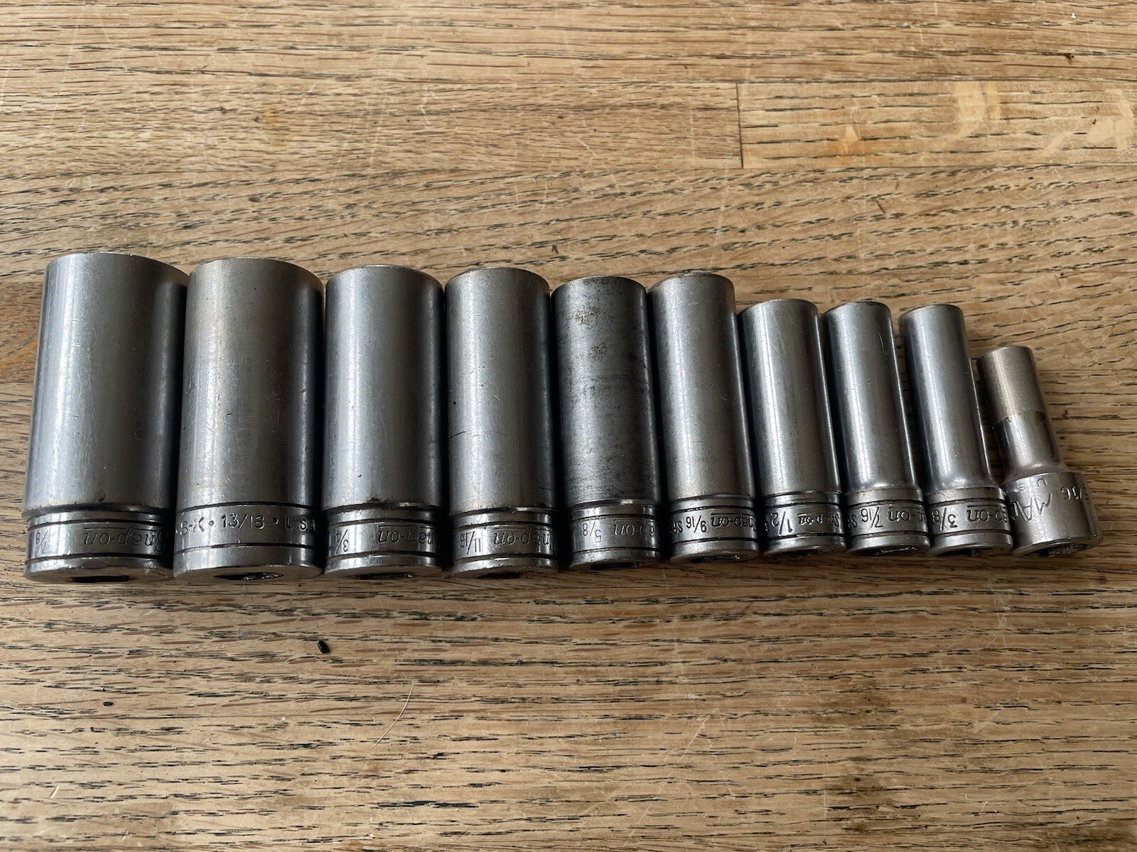 Snap-on Sae 3/8 Drive Deep Socket Set SK Mac 5/16 – 7/8 Snapon Snap On