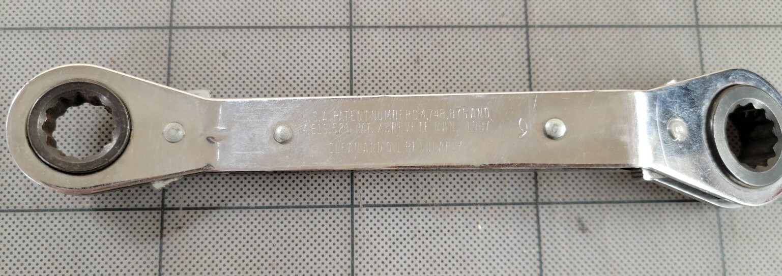Vintage CRAFTSMAN # 43369 OFFSET BOX END RATCHETING WRENCH 14mm x 15mm USA