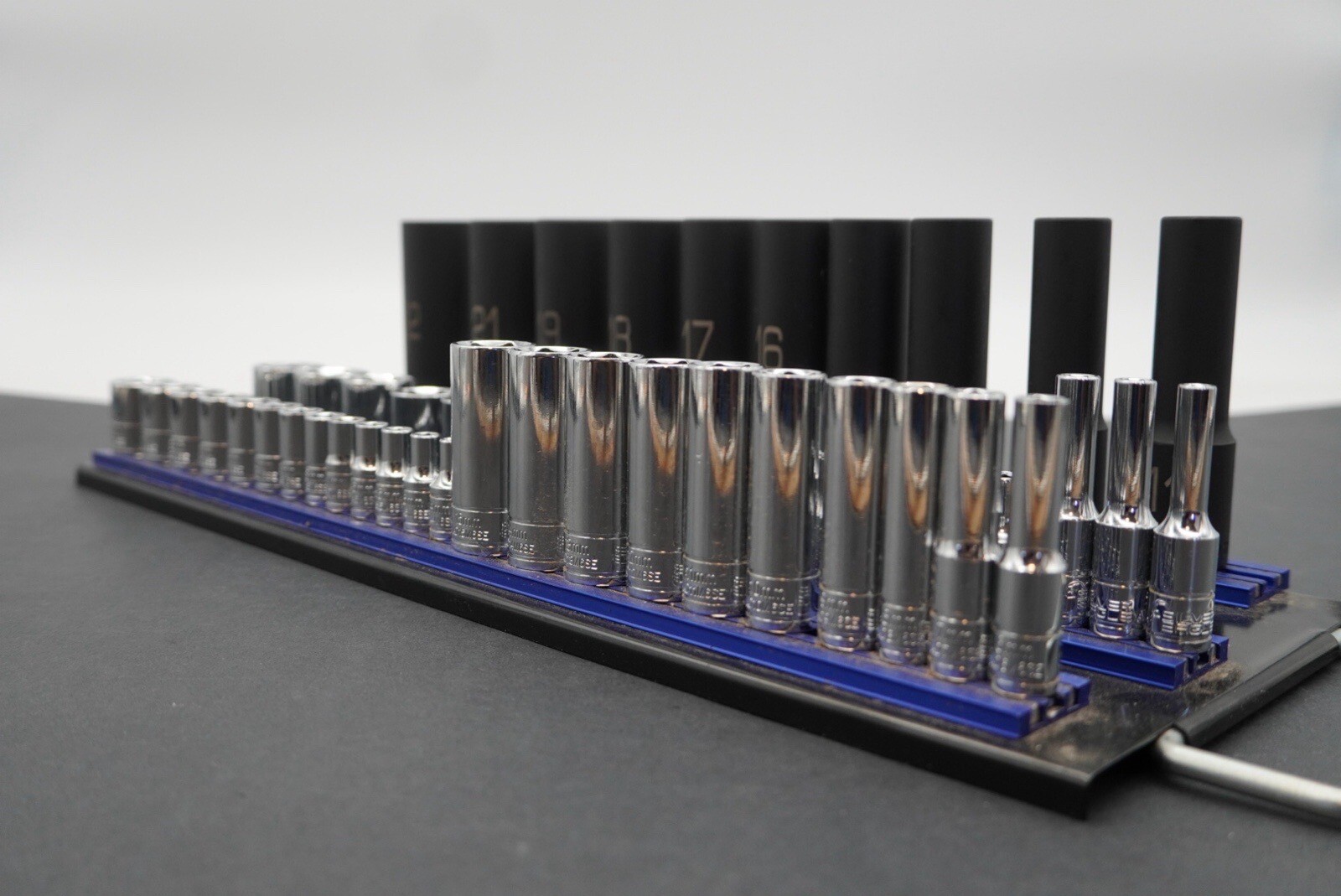 Matco Tools ADV Silver Eagle Socket Set Metric Deep Shallow Chrome Impact Rail