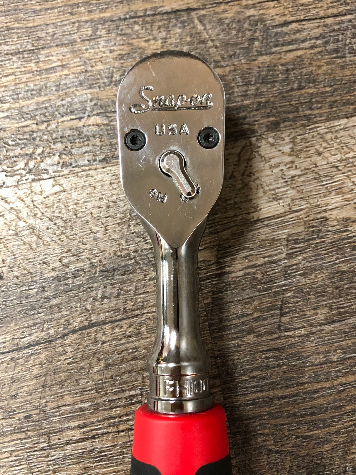Snap On FH100 3/8″ Dr 100 Tooth Standard Fixed Ratchet Red Soft Grip FAST Ship!