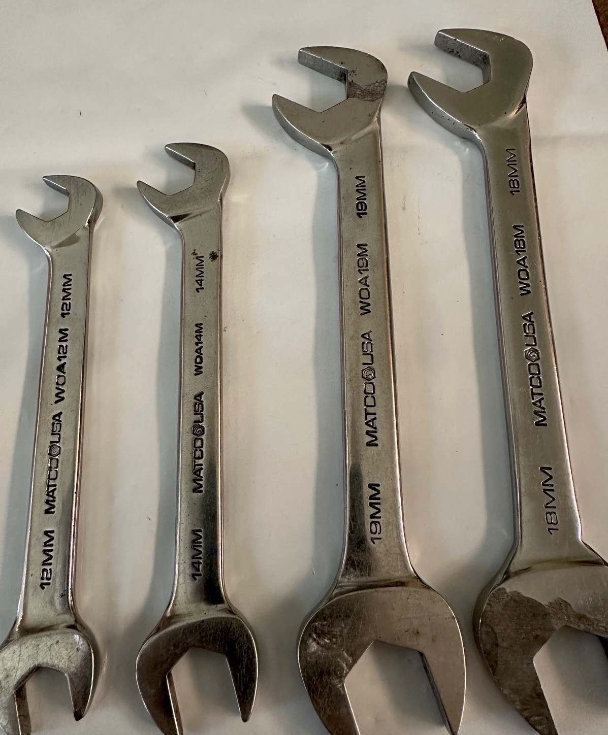 Matco WOA Series Metric Wrenches Open End And Angle 12 15 18 19