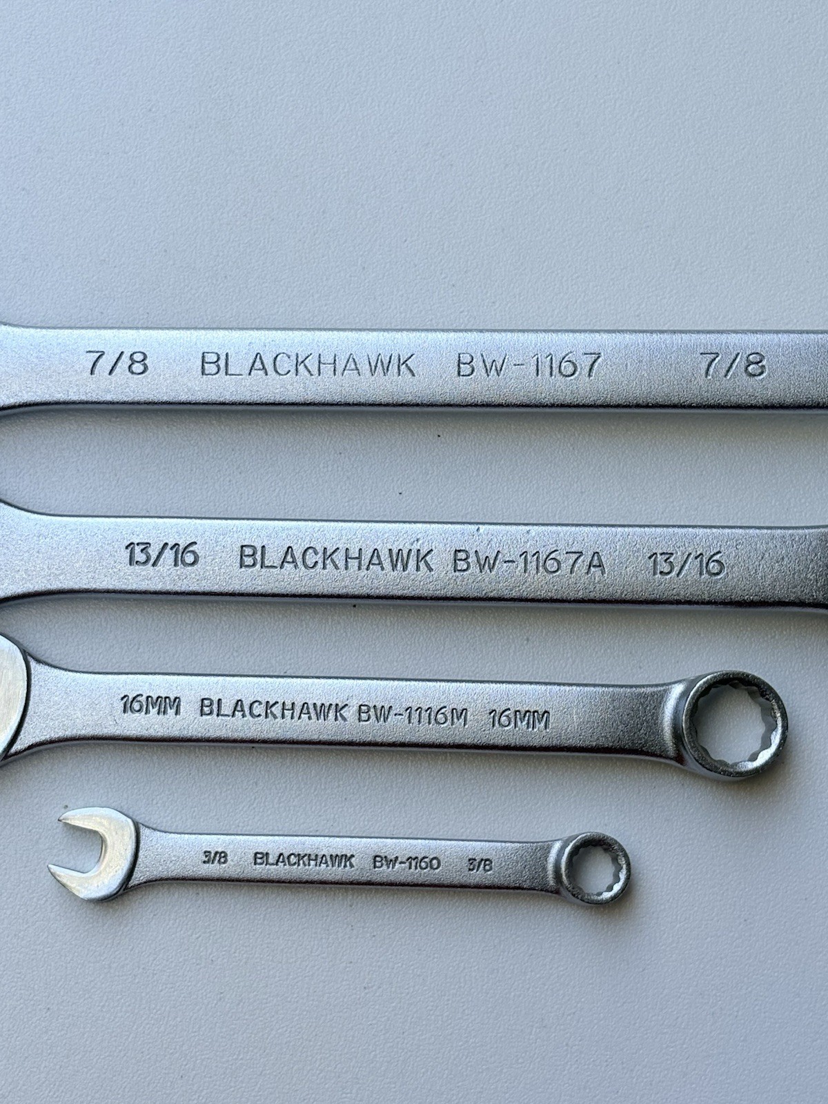 Lot of 4 Blackhawk Combination Wrenches BW-1160 BW-1116M BW-1167 USA Made