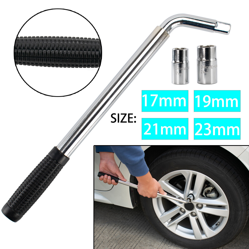 Extendable Wheel Lug Nut Wrench 17/19/21/23MM Socket Car Tire Iron Garage Tools