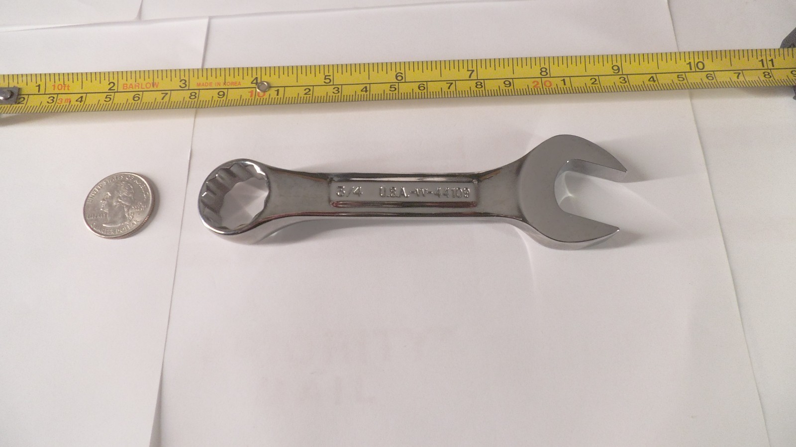Craftsman Professional USA 12pt polished stubby combo wrench, 3/4″, 44109