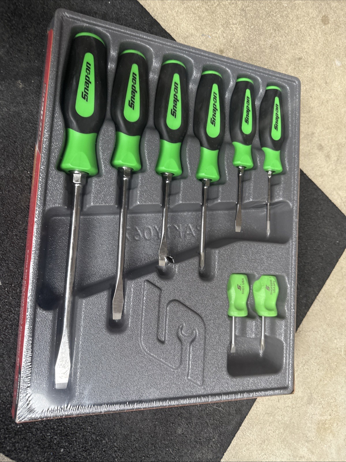 ForSnap On Green Tools Screwdriver Set 8 Pc.Combination Soft Instinct Handle New