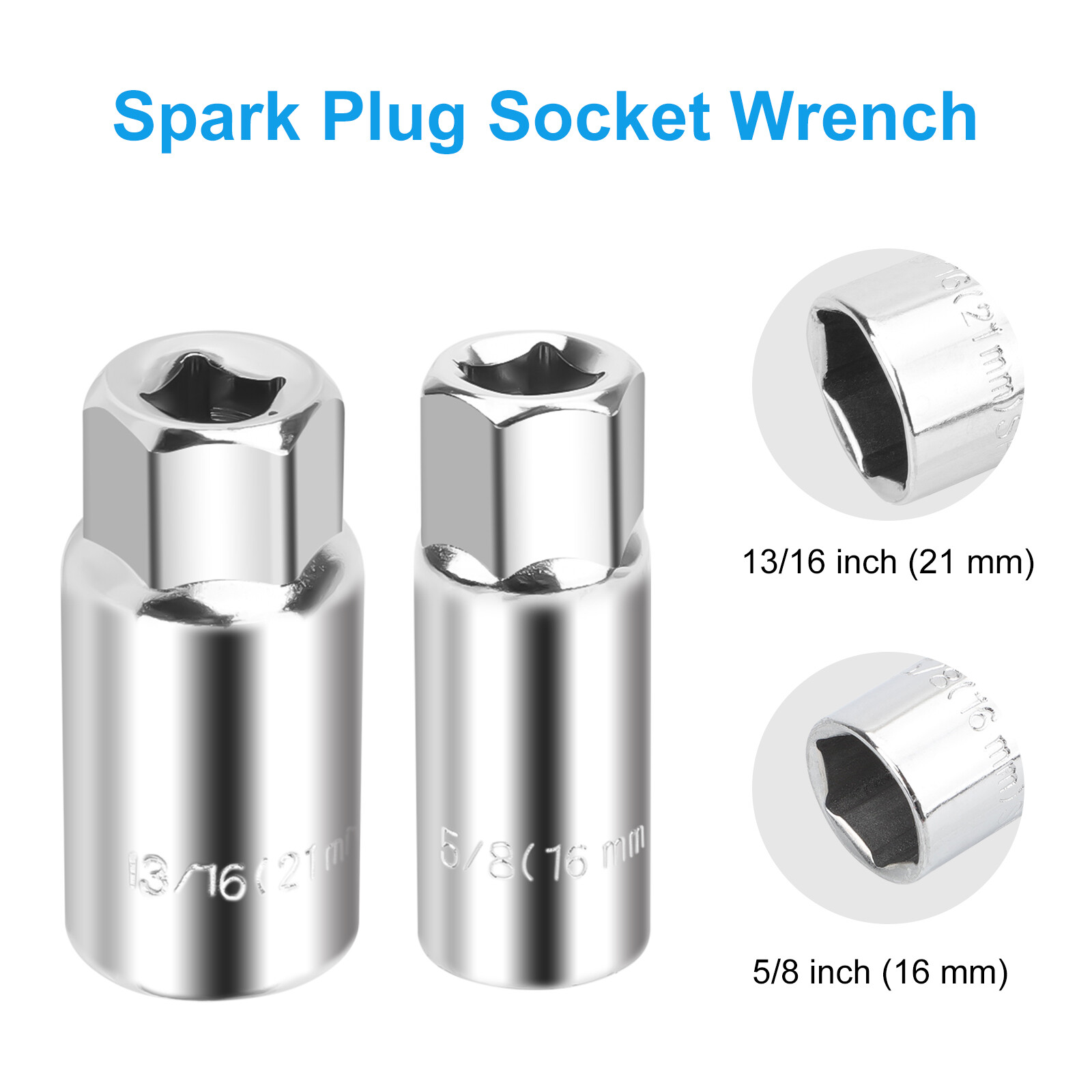 3Pcs Spark Plug Socket Wrench T-Handle Swivel Remover Installer Tool 5/8″&13/16″