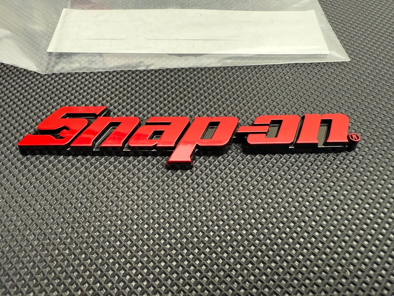 New Snap On LOGO 8” RED METAL Toolbox Roll Cab Badge Logo Emblem Sticker Decal