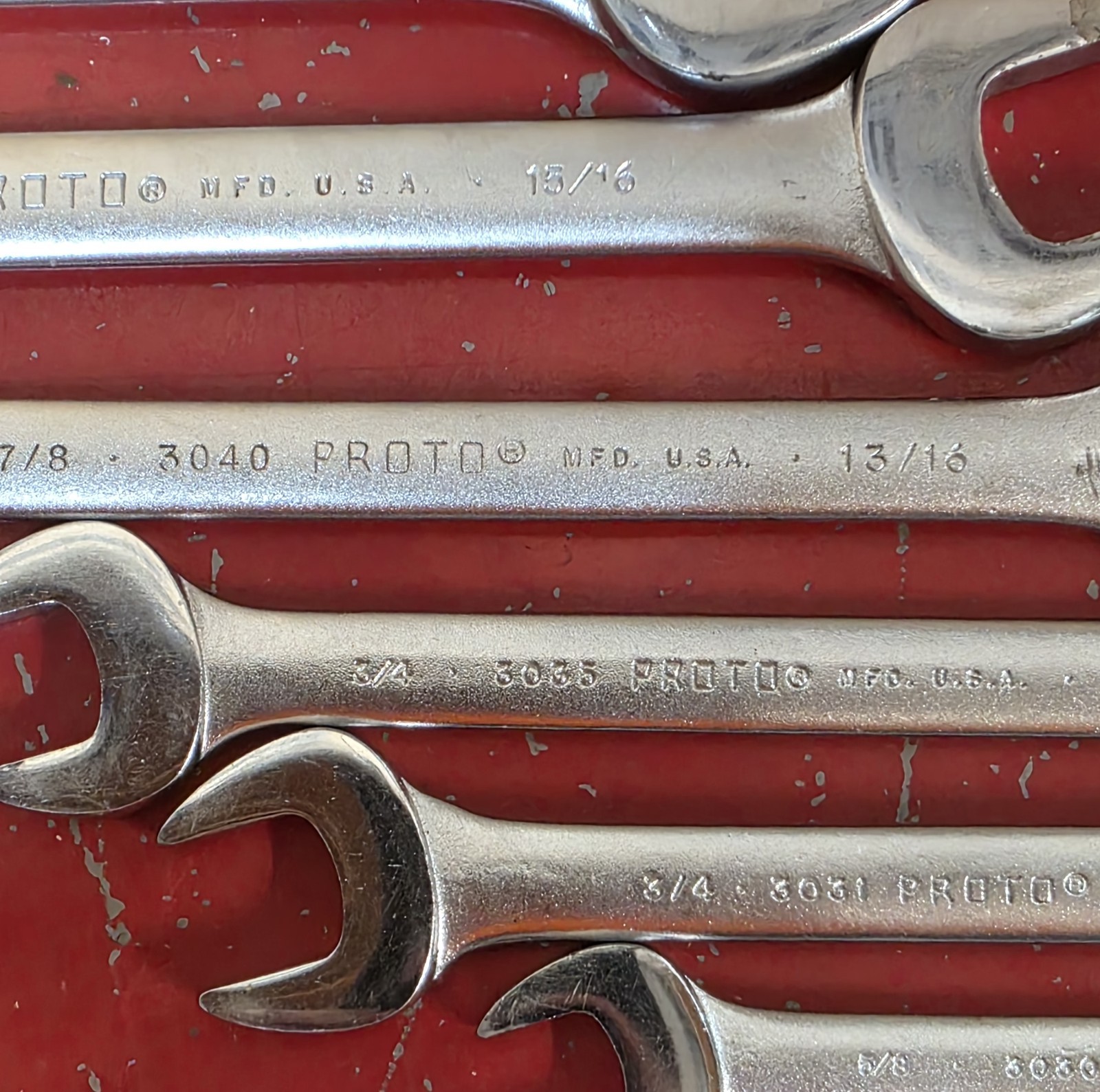 Proto Professional SAE 10pc Double Open End Wrench Set 5/16″ – 1-1/8″ USA Satin