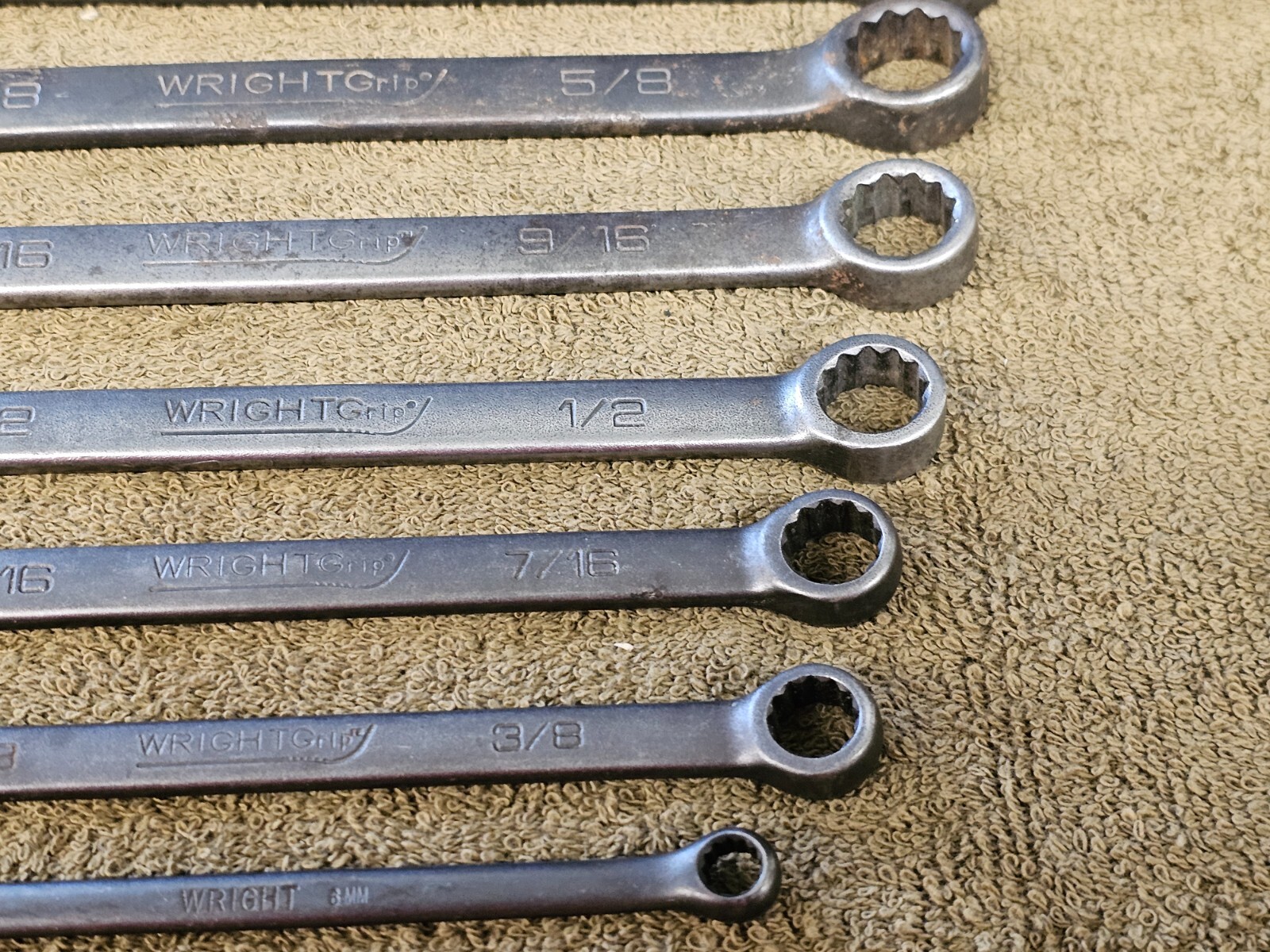 Wright Grip Combination Wrench Set Sae 1″ 7/8 5/8 9/16 1/2 3/8″ 31132 Black Tool