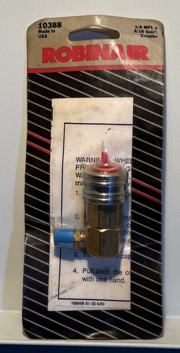 Robinaire #10388 1/4 MFL x 3/16 Quick Coupler R-134A-NEW-USA