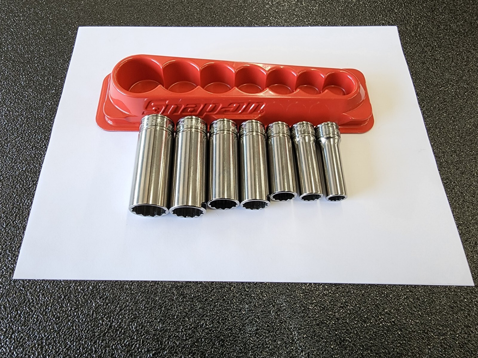 Snap-on Tools USA NEW 7pc 3/8″ Drive SAE 12 Point Deep Chrome Socket Set 207SFY