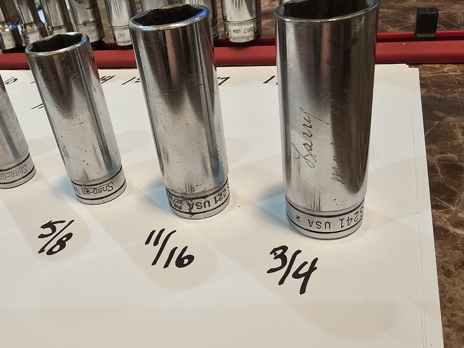 16 Snap On SFSM 3/8 Drive Deep Well Metric SAE Sockets 8 10 12-19 ** 3/8″ – 3/4″