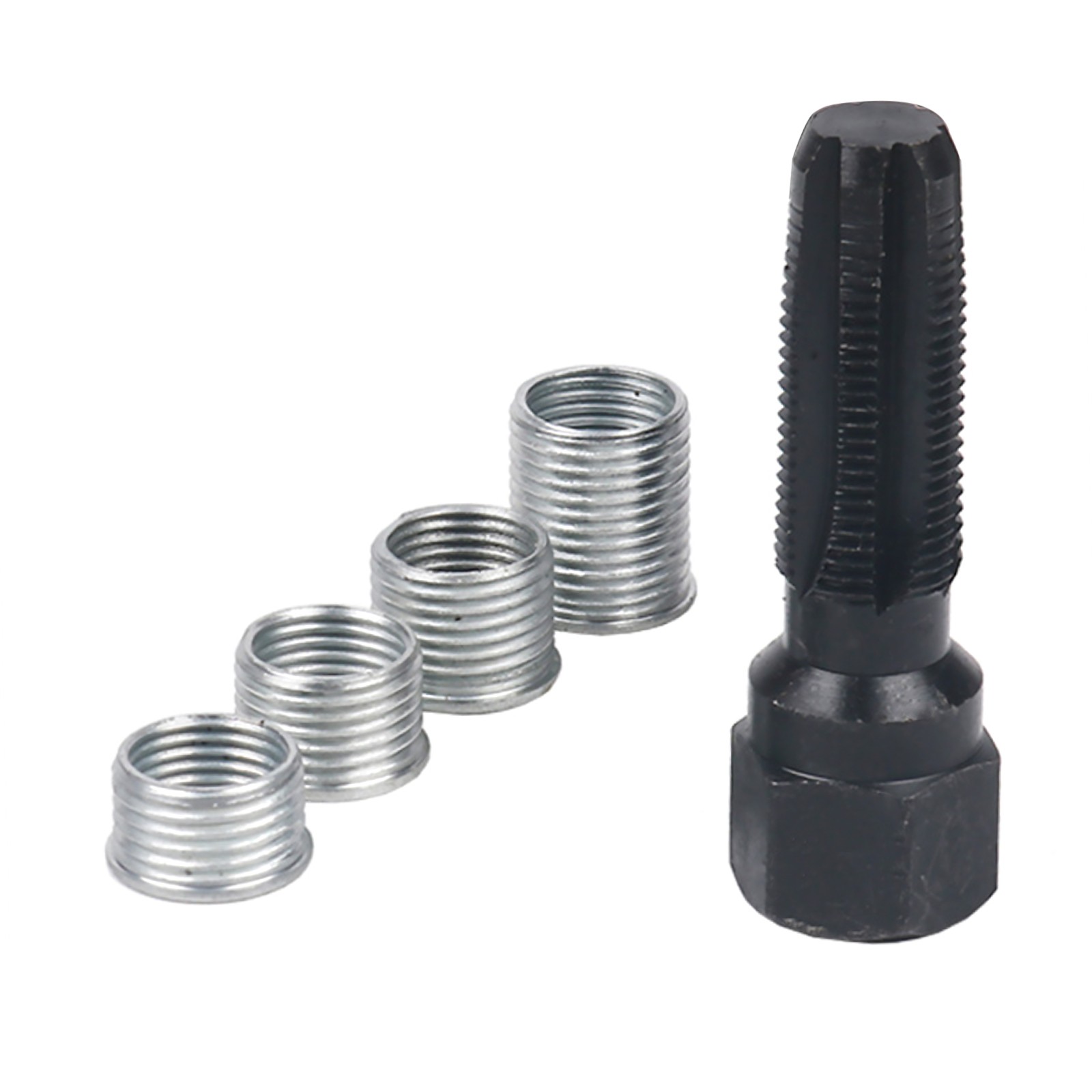 M14 x1.25 Spark Plug Rethread Thread Repair Kit Reamer Tap with 4 Inserts C