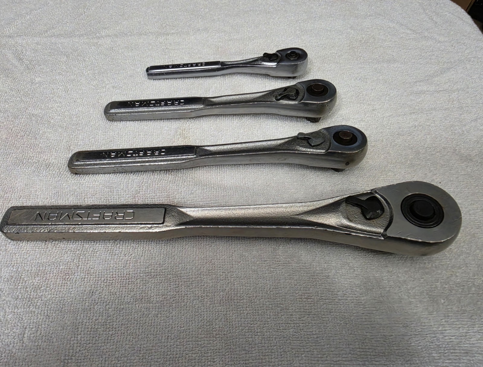 USED Vintage Craftsman Ratchets Set Of 1/4, 3/8, 3/8 Long, And 1/2