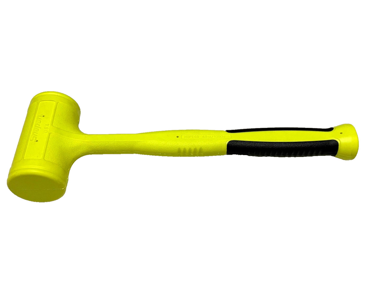 Snap On tools hbfe48HV 48 ounce soft grip dead blow hammer Hi-Viz Yellow New USA
