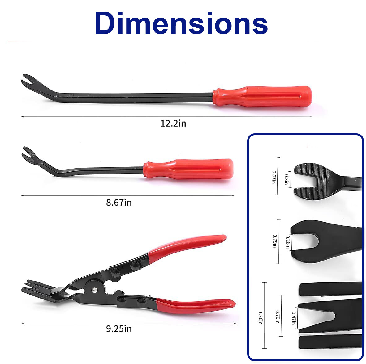3Pcs Auto Clip Pliers Set and Fastener Remover, Car Trim Rivet Removal Pry Tool