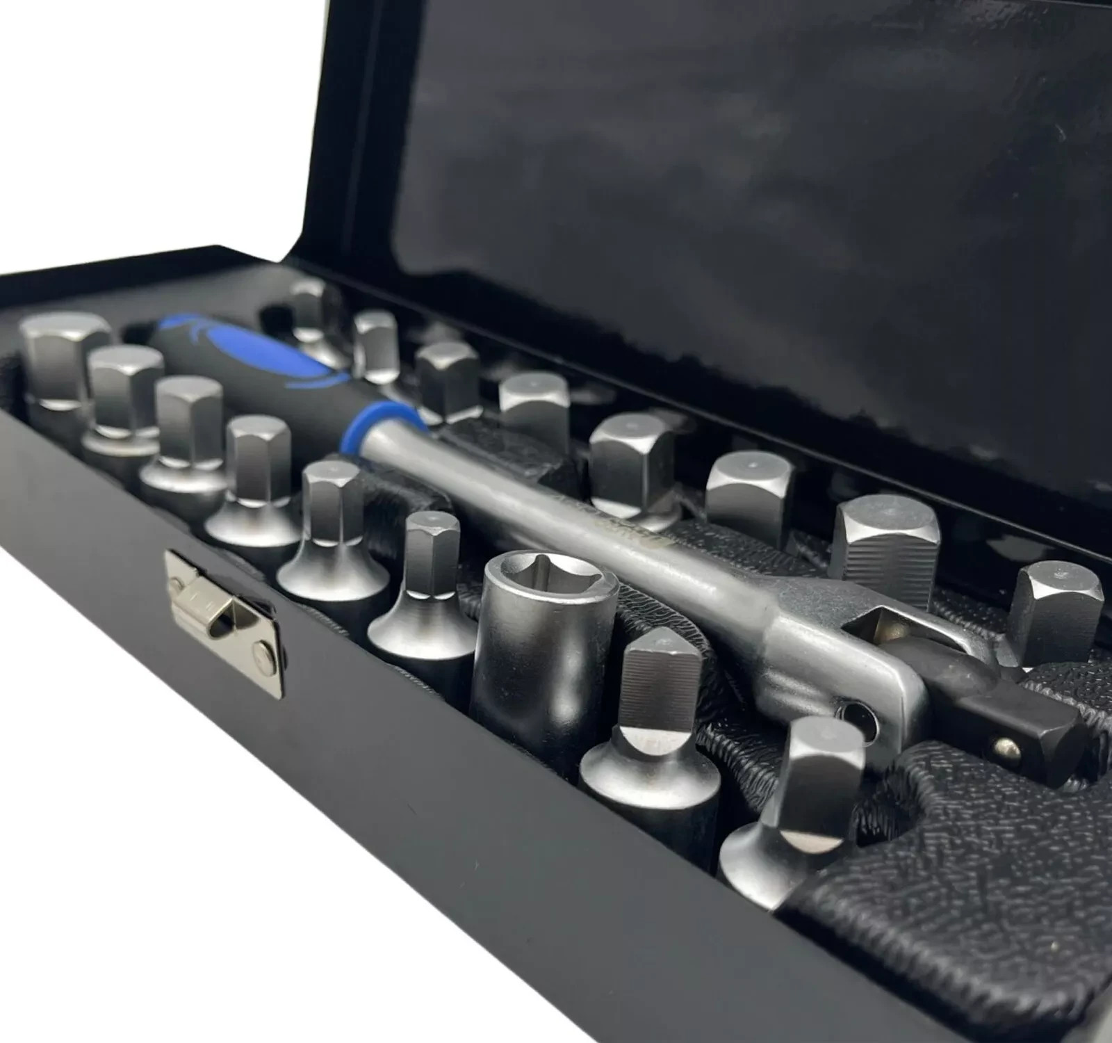 Sump Plug Key Set 18pc 3/8″ Drive Hex Square Triangle Oil Drain Tool Kit Case