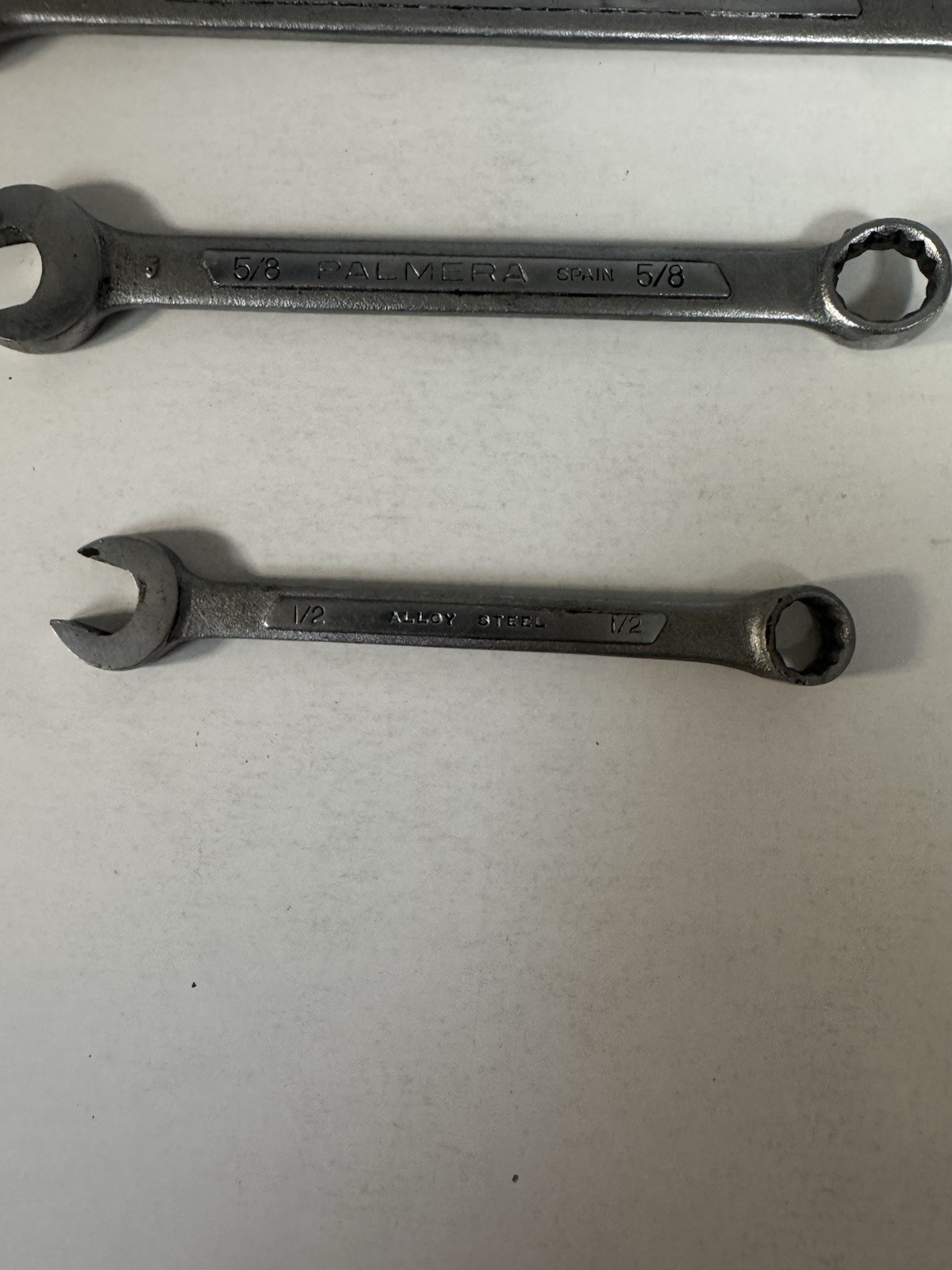 Lot Of (3) Palmera Combination Wrenches 7/8 5/8 1/2 Made In Spain