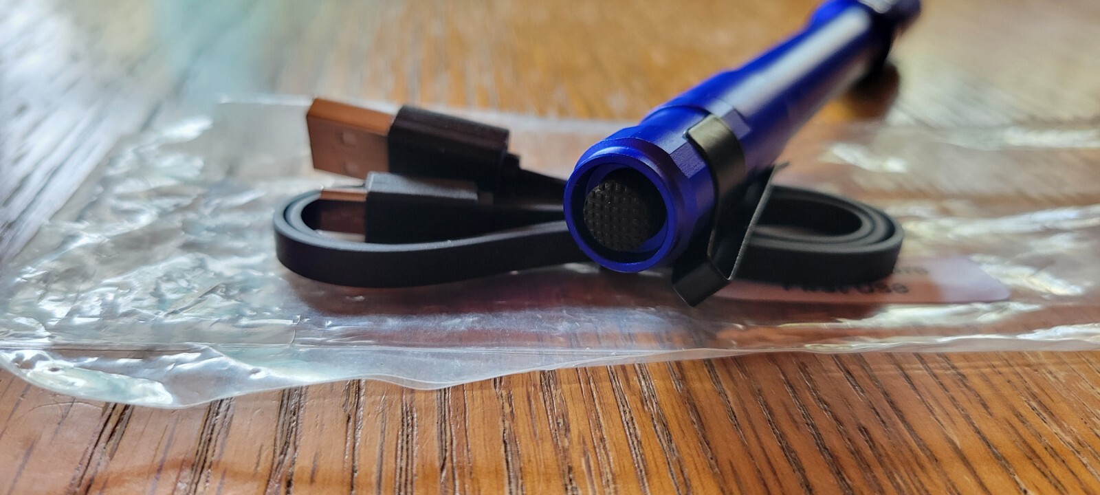 EZ Red Rechargeable Flashlight w/Pocket Clip & Charge Cable, BLUE #TF120B