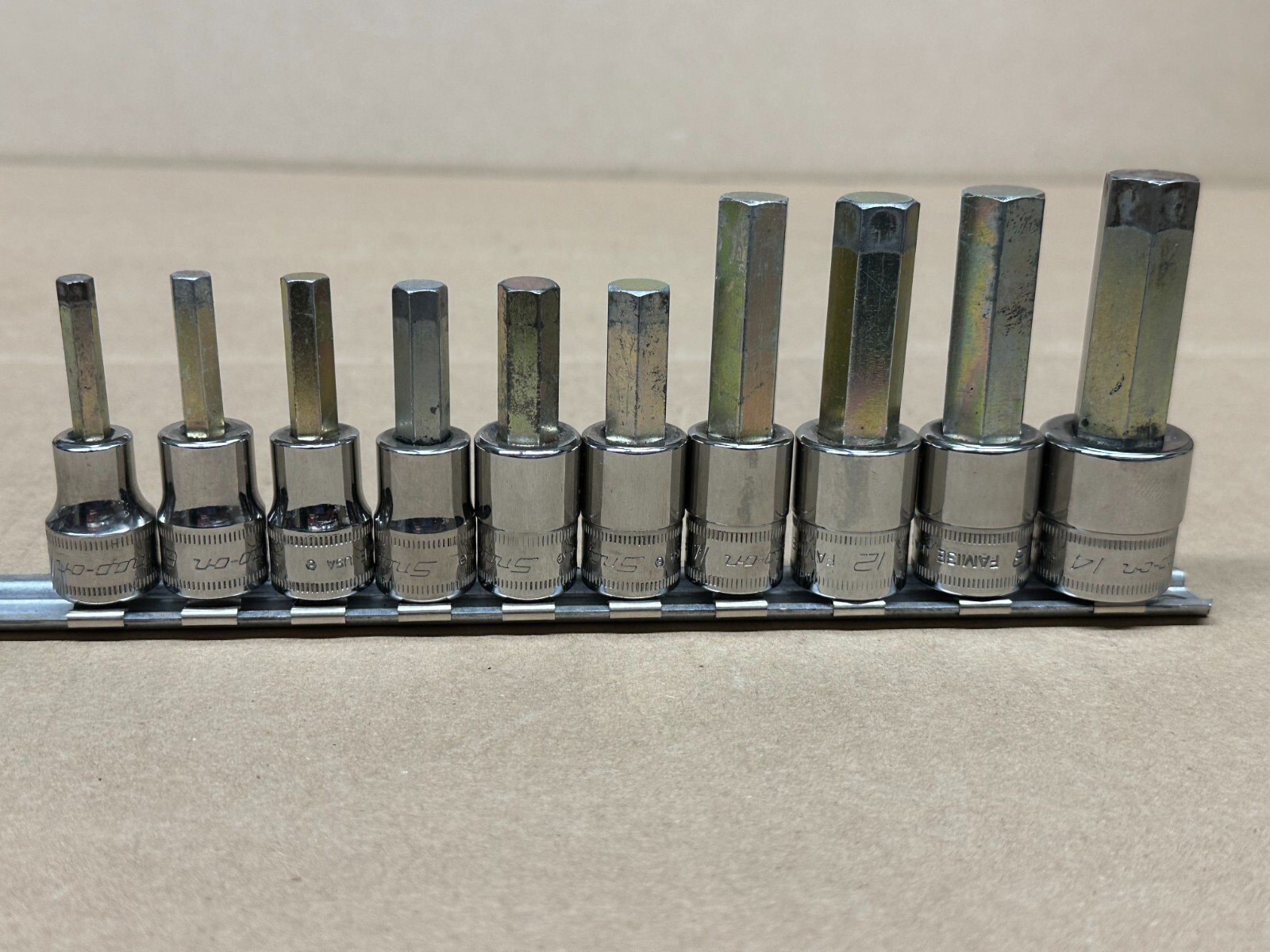Snap-On 10pc Metric Hex Allen Bit Socket Set – 3/8″ Drive – 5mm to 14mm 211EFAMY