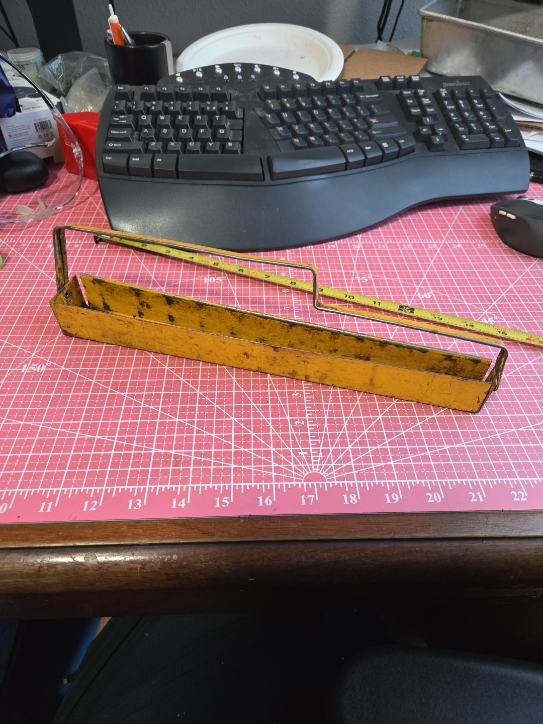 Unbranded 12.5 In Long Metal 3/8 Deep Socket Tray Holder 14 Slot Lip Vintage