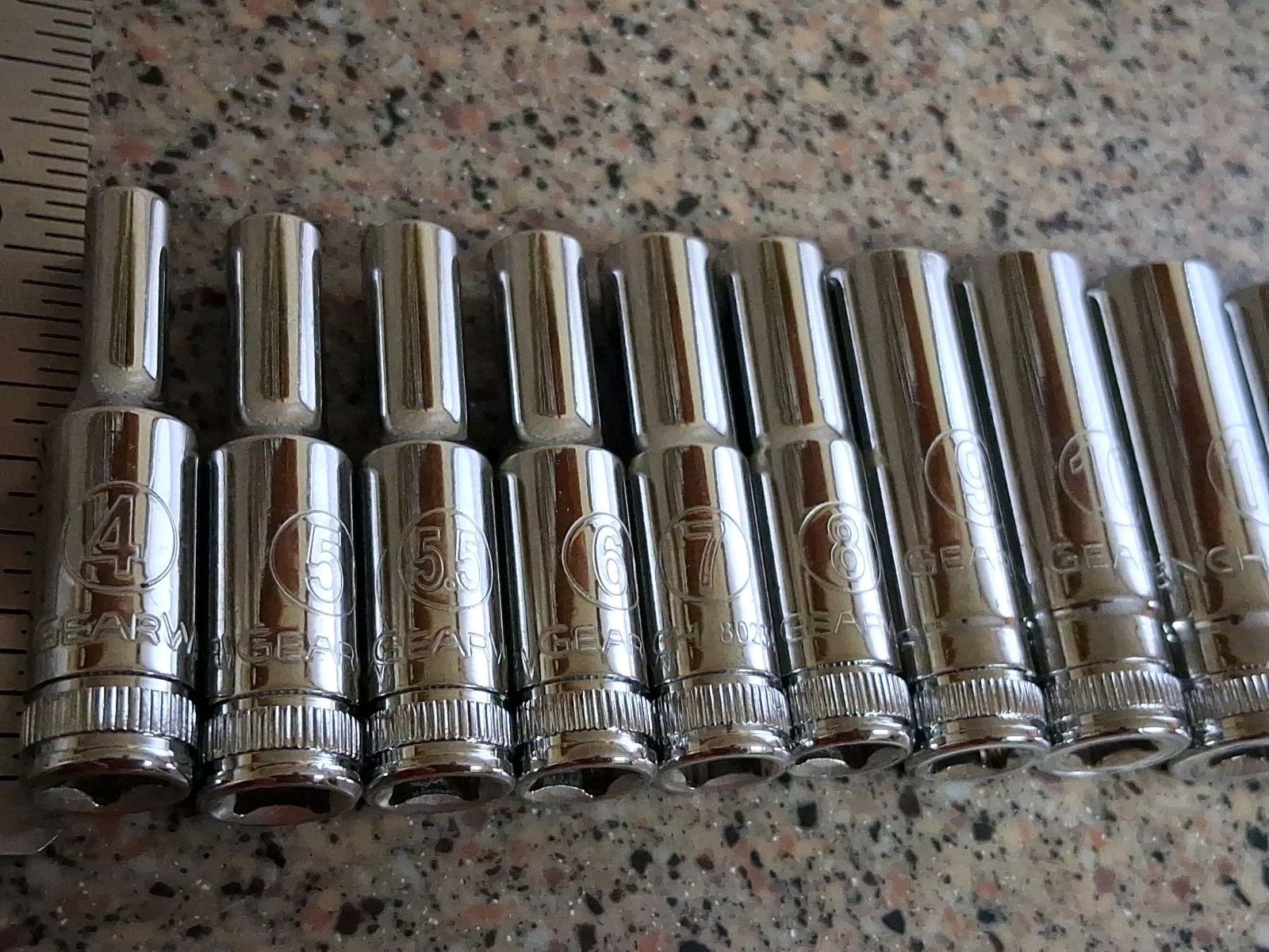 GEARWRENCH 13 Pc. 1/4 Drive 12 Pt. Deep Socket Set, Metric Easy Read