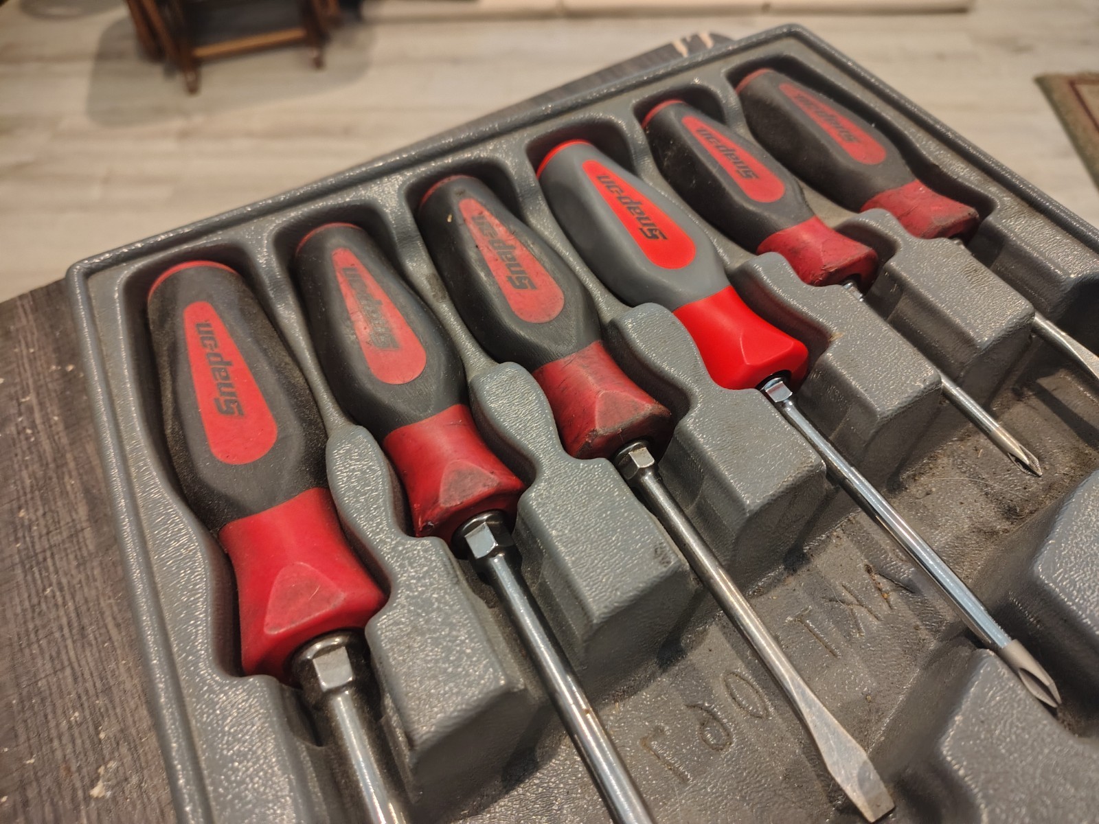 Snap On SGDX80R Red Screwdriver Set 8 Pc Combination Soft Instinct Handle Used