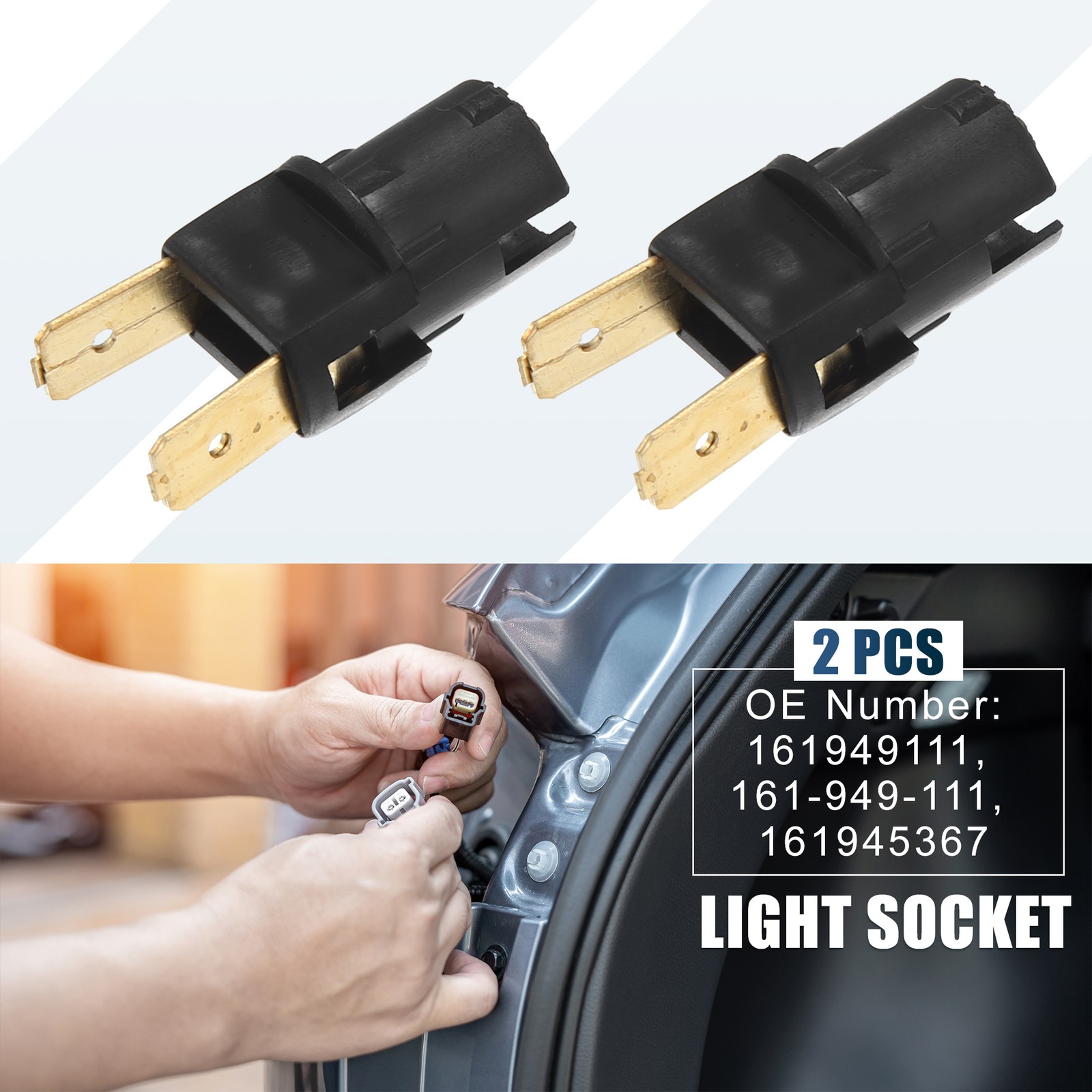 2pcs Side Repeater Indicator Light Bulb Socket 161949111 for VW Corrado 1990-94
