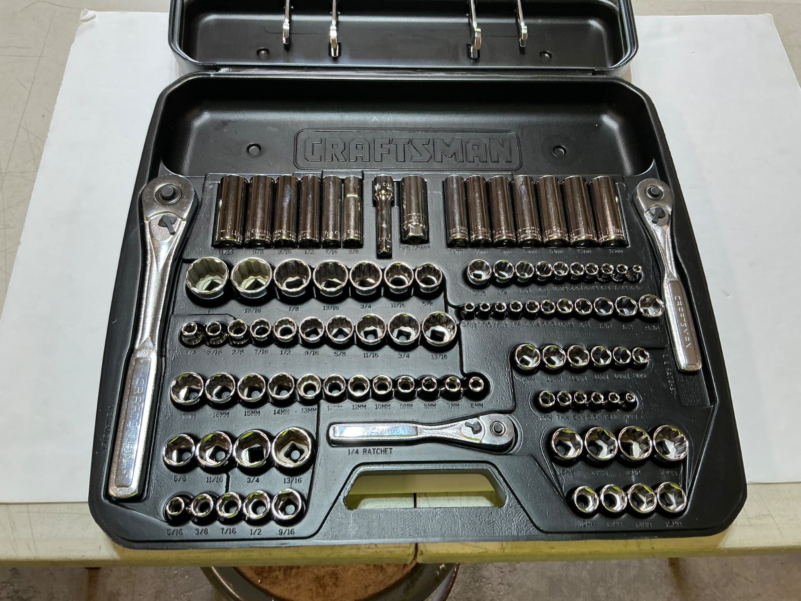 New Craftsman 101pc Metric & SAE Socket Set 1/4 3/8 1/2 Drive 33101 USA open box